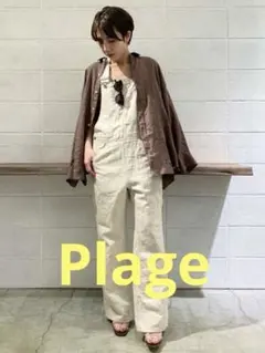 【Plage】アサメンオーバーオール ナチュラルのサムネイル