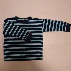 110サイズ ネイビー ストライプ 長袖カットソー