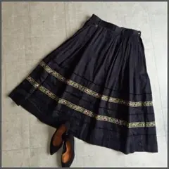 70s US vintage グアテマラ刺繍 パッチワーク スカート Q302 - メルカリ