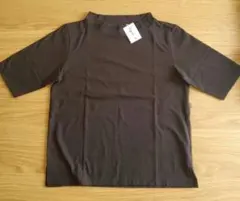 agnès b　スタンドカラーコットンカットソー 五分袖Tシャツ