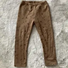 家柄デザインのブラウンレギンス　ユニクロ　長ズボン