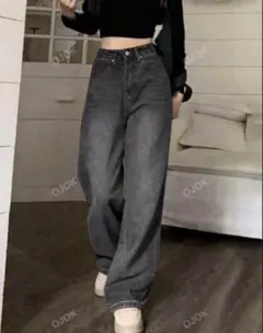 shein ワイドデニムパンツ