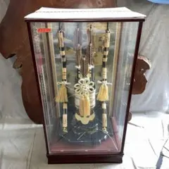 金箔押し　王覇　淡雅 作　本藤巻木製弓　破魔弓　ガラスケース　飾り物　オブジェのサムネイル