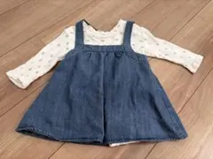 プティマイン　ジャンスカ　ロンパース　赤ちゃん　80サイズ　デニムスカート