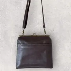 【美品】Lafiel ラフィール レトロ風 がま口 ショルダーバッグ