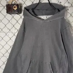 チャンピオン リバースウィーブ スウェット パーカー 目無し 無地 黒系 M