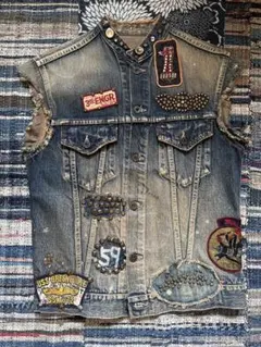 kapital kountry デニムベスト スタッズ パッチ付きのサムネイル