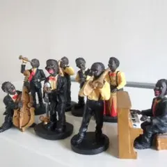 黒人の音楽家フィギュアセット 8体