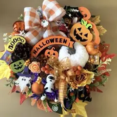 完売❤️ハロウィン木の実リース＆プレート魔法の箒セット♡ ハンドメイド インテリア 完売❤️ハロウィン木の実リース＆プレート魔法の箒セット