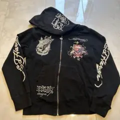 Y2K】Don Ed Hardy ジップアップパーカー スカル ラインストーン