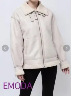 EMODA フェイクムートンコート　ブルゾン　アイボリー