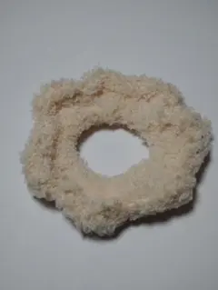 シュシュ クリーム色 茶色　クリーム色2色セット