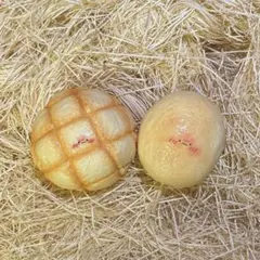 手作りスクイーズ　ミニぱん二個セット　低反発　ふわふわハンドメイド