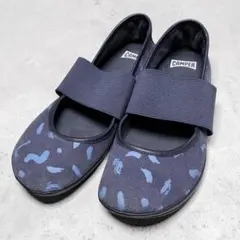 CAMPER RIGHT NINA 太ゴムストラップ フラットシューズ ネイビーのサムネイル