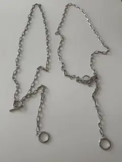 【翌日発送】GU シルバー チェーンネックレス 調整可能 まとめ売り 2個セット