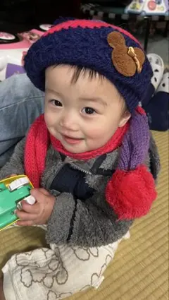 ニット帽とスカーフセット冬小物 子供ニット・キッズニット帽子6カ月~7歳用