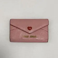 miu miu ピンク レザー ラブレター マドラス ラブ キーケースのサムネイル