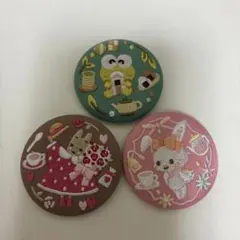サンリオ　刺繍缶バッヂ　3個セット