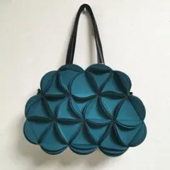 【1点限り】花七宝の3wayバッグ 和装バッグ/納戸色 ブルーグリーン 青緑