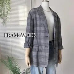【美品】FRAMeWORK サマーツィードグレンチェックテーラードジャケットのサムネイル