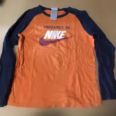 NIKE 長袖Tシャツ オレンジ・ネイビー 160