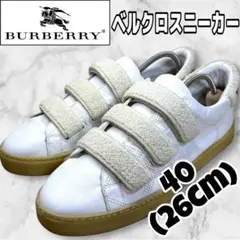 バーバリー ベルクロ レザースニーカー ノバチェック　ロゴ　26cmのサムネイル