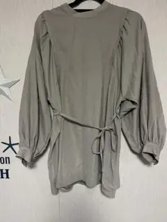 【RETRO GIRL】長袖ブラウス ウエストリボン付き