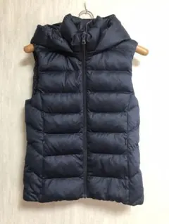最終価格　ネイビー フード付き ダウンベスト　M