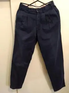 Budweiser ネイビー プリーツ チノパン　コットンパンツ