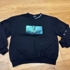 ANAP kids 黒 トレーナー 光沢ロゴ