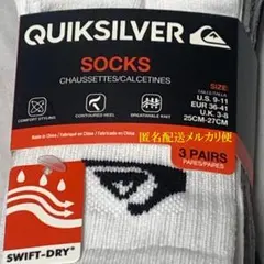 新品 QUIKSILVER クイックシルバー クルーソックス 3足セット 靴下のサムネイル