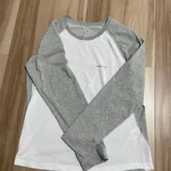 mont-bell長袖Tシャツ ホワイト/グレー