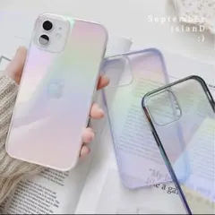 ☆オーロラケース☆iPhone13proケース ホログラム ラベンダー
