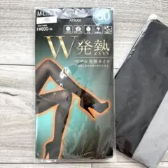 ATSUGI W発熱タイツ M-L ブラック 60デニール 2点セット