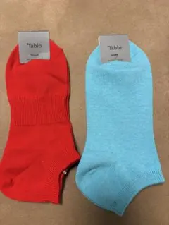 Tabio アンクルソックス 2足セット レッド ライトブルーのサムネイル