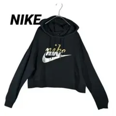 ナイキ　NIKE パーカー　フーディー　クロップド丈　ブラック　L