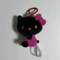 【新品】ハローキティ　ぬいぐるみキーホルダー 黒・ピンク　カラビナ付き