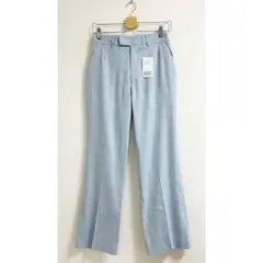 m882_IENA 新品タグ付き✨フレアトラウザーパンツ 36 ブルー　麻