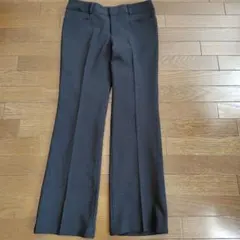 オフィスパンツ　スラックス 黒×グレーストライプ　ウエスト73cm