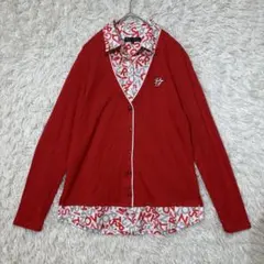 23区GOLF　ゴルフ　レイヤード　重ね着　ニット　ポロシャツ　長袖　M