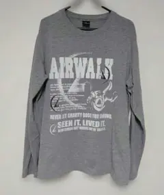 AIRWALK エアウォーク メンズ Ｔシャツ 長袖 グレー ＬＬサイズ ロゴ