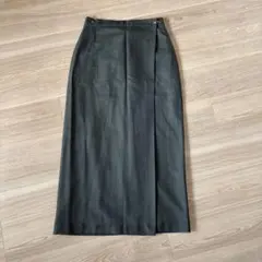 Y's ワイズ ＊ ラップ風 ロング スカート 黒 【S】 ヨウジヤマモト