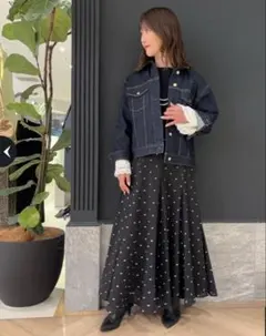 AMERI vintage デニム プリーツ ロングワンピース ブラック M - メルカリ