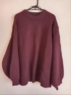 cussil バーガンディ オーバーサイズセーター