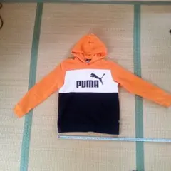 PUMA フード付きパーカー 160cm オレンジ/ブラック