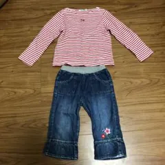 ファミリア　カットソー＋ミキハウス　パンツ