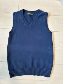 Vネック ニット ベスト　ネイビー　CAMPURE　Mサイズ