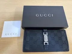 GUCCI グッチ 長財布 GGキャンバス ジャッキー金具 レザー 使用感あり