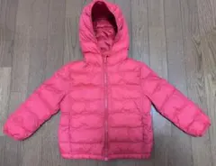 UNIQLO キッズ　フード付きダウンジャケット　レッド　110cm
