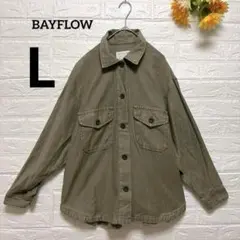 【ベイフロー】BAYFLOW ミリタリージャケット シャツ グリーン系 2